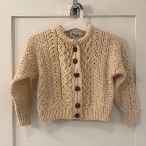 Carriag Donn cream cardigan. Made in Ireland 100% wool